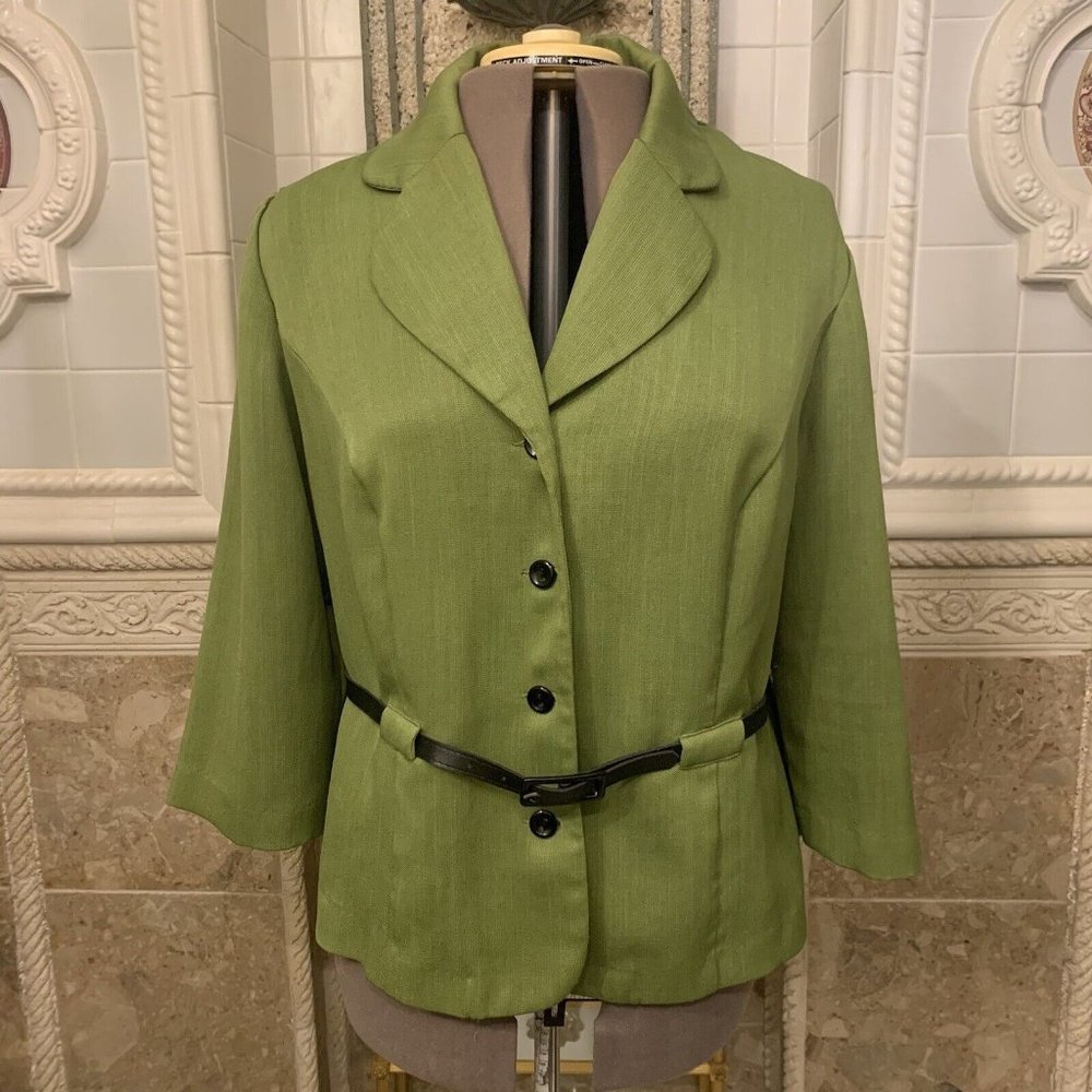 Green Women’s Tailored Jacket with Belt